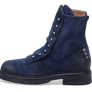 A.S.98 Women's Dark Blue Combat Boots